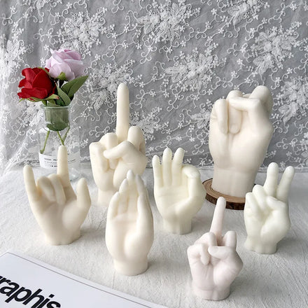 Friendly Gesture Silicone Mold for Handmade Desktop Decoration Gypsum Flowerpot Pen Case Silicone Mold Handicrafts Making Tool