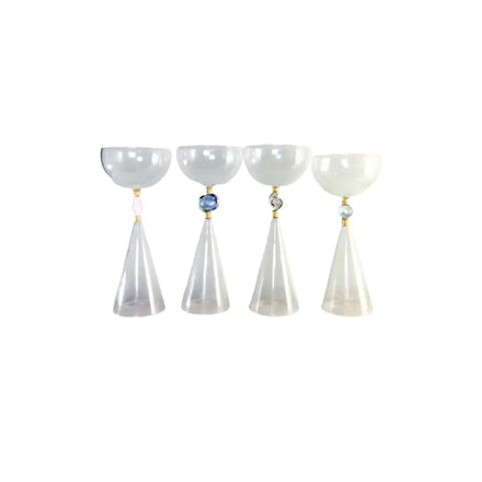 Borosilicate Glass Hand Blown Modern Transparent Goblet Heat-resistant and Durable 7~10 oz for Weddings and Drinkware Use