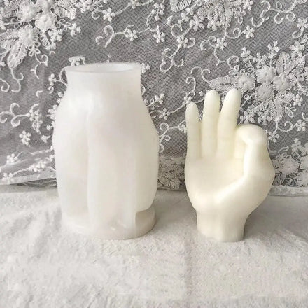 3D OK Hand Shape Silicone Molds Guanyin Finger Shape Silicone Molds Soap Molds for Crafts Plaster Sculpture