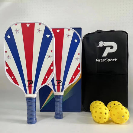 USAPA Approved Premium Factory Direct PATS SPORTS Pickleball Racket Set Glass Fiber 4 Balls 2 Rackets 3K Material Paddle UV True