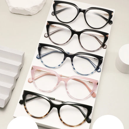 FEROCE Acetate Cat Eye Unisex Solid Pattern Fashionable Style Luxury Glass Eyeglass Frames Optical Eyewear New Design