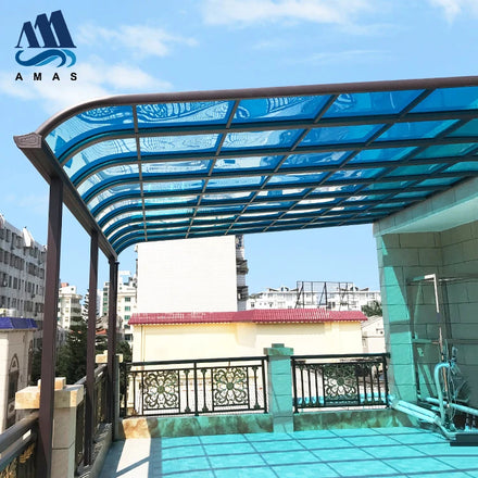 Amas Customized Waterproof House Balcony Polycarbonate Patio Easy Installation Awning Canopy