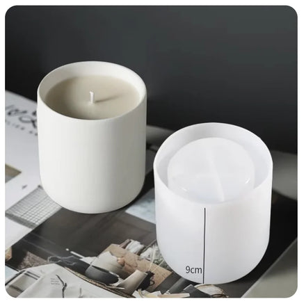 Round Candle Jar Concrete Mold DIY Handmade Gypsum Storage Box Silicone Mold Candle Cement Plaster Resin Molds Home Decoration
