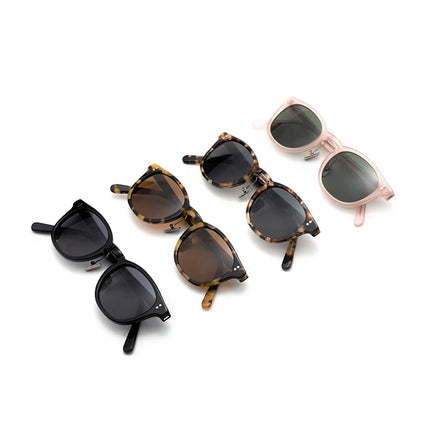 Custom Logo OEM/ODM Brand Fashion Brand Trendy Round Acetate Frame Polarized Sunglasses Designer Unisex