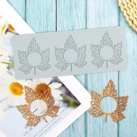 OEM Hollow Maple Leaf Shape Silicone Mold Baking Caramel Cake Decoration Tool Fondant Sugar Craft lm Pression Candy Stencil
