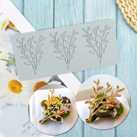 New Style Hollow Tree Leaves Silicone Mold Chocolatecandy Fondant Mold Lotus Silicone Mold for Cupcake Topper Dessert Decoration