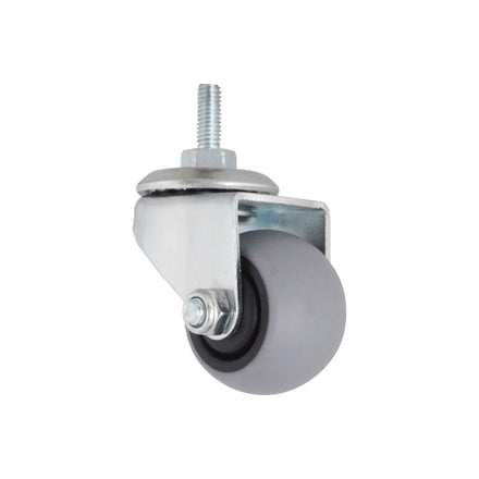1.5 Inch M6 Threaded Stem Swivel Caster for Furniture TPR Wheels-for Hospitals Living Rooms Hotels Kitchens Exterior Use