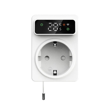 Smart Wi-Fi LED Thermostat Socket for 16A for Apartment Cooling and Heating Temperature Control