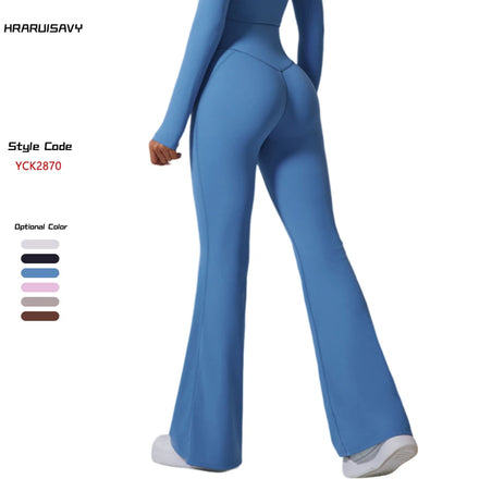 Tummy Control Sportswear V Shape Waist Flared Pants Gym Fitness Yoga Flare Leggings for Women