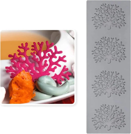 Silicone DIY Cake Tin Coral Tree Leaves Fondant Lace Mat Chocolate Arrangement Decorative Home Baking Mold Kitchen Accessories