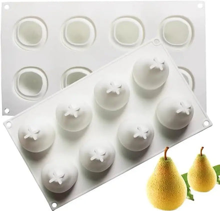 8 Cavity 3D Pear Shaped Chocolate Mousse Molds Silicone Bakeware Mousse Mold Soap Candle Mold Cake Decorating Tools