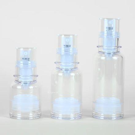 Wholesale 15ml 30ml 50ml AS Plastic Clear Snap-on Airless Cosmetic Lotion Serum Bottle With Pump