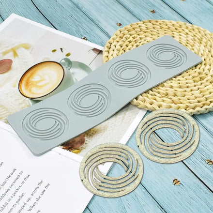 Mould of Geometric Pattern Spiral Mould of Silicone for Fondant for Decoration of Cakes Cupcakes Food