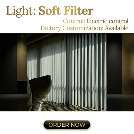 Custom Electric Fantasy Vertical Blinds Polyester Material for French Windows and Luxury Villas-Everyday Use
