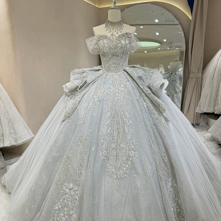 Jancember DW0035 Beautiful Off Shoulder Plus Size Women's Wedding Bridal Dresses