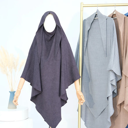 Best Selling Khimar Big Hijab Muslim Malaysia Solid Color Crepe Fabric Premium One Layer Hijabs for Women H373