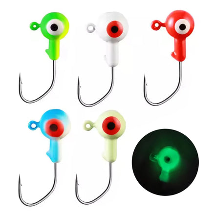 Wholesale Price 1g 2g 3.5g 5g 7g 10g 14g 20g 30G Colorful Jig Heads Fishing Hooks Worm Hook for Soft Lure