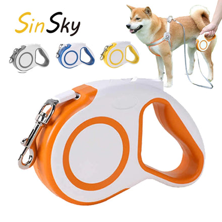 SinSky Custom Logo Automatic Retractable Dog Leash Adjustable Durable Luxury Training Extendable Dog Leash for Pet Walking