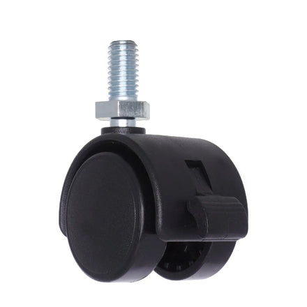 30mm Brake Type Twin Wheel Caster with PA Material M8 Threaded Stem