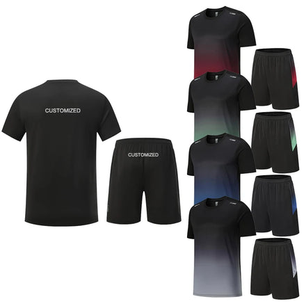 Quick Dry Cool Feeling Summer Lightweight Eco-friendly Fashion Clothes Short-sleeved Running-Fit Sports Set Men's Shirts & Tops