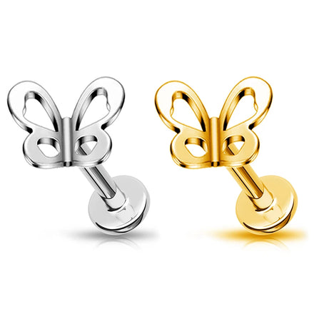 Titanium Jewelry Piercing 16G Butterfly Internal Thread Nose Studs Ear Tragus Helix Cartilage Women Piercing Jewelry