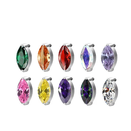 Hot Selling Titanium Helix Cartilage Body Piercing Internally Threaded with Zircon Top for Jewelry Use