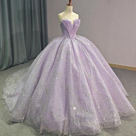 Jancember 6786 Elegant Lilac Pearls Sweetheart Quinceanera Dresses for Girls