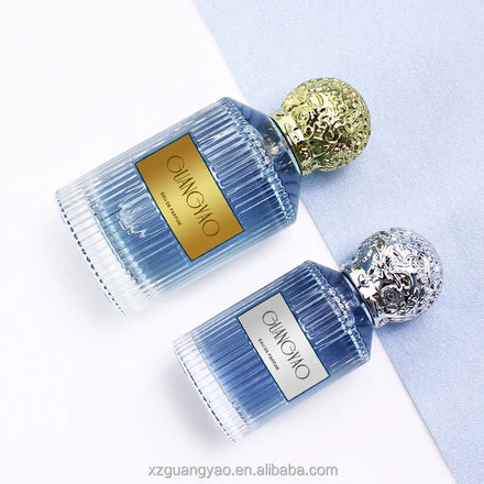 Elegant 50ML Luxury Crimp Glass Perfume Bottle with a Mist Sprayer and 100 ML Round Glass Storage Packaging with Box
