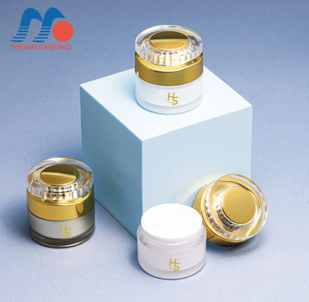 Ready to Ship Straight Round 10g Gold White Double Layer Cosmetic Cream Empty Container Cream Jar