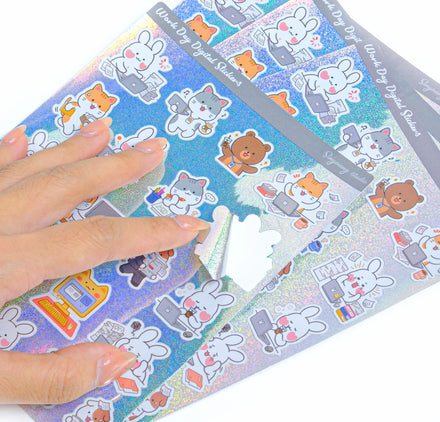 Custom Printed Vinyl Kiss Cut Paper Stickers Cute Cartoon Design Stationery Decorative Stationery Available