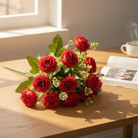 New Milled Cloth Full Star Peony Nordic Simulation Flower Artificial Rose Flower Arrangement Wedding Party