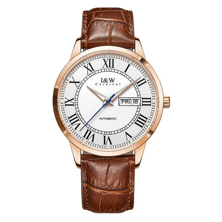 CARNIVAL Luxury Mens Mechanical Watch Automatic Movement Wrist Watch with Stainless Steel Band Waterproof Mens Montre Homme