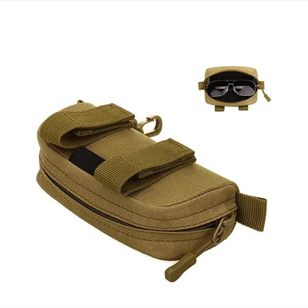 Customizable Logo MOLLE Pouch Tactical Sunglasses Storage Bag for Travel Cycling Glasses Carrying Case