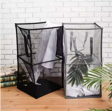 Tall Hot Selling Waterproof Laundry Baskets Pop up Mesh Laundry Hamper Storage with Handles Double-Layer Mesh Popup Hamper