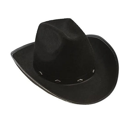 Unisex Cowboy Western Hat Men Casual Party Outdoor Travel Custom Black Wool Felt Striped Style Suede Straw Material Wholesale
