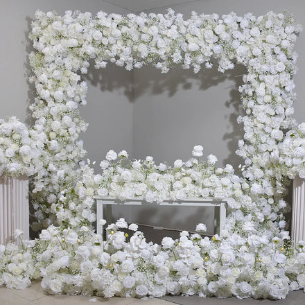 White Square Artificial Wedding Flower Arch for Centerpiece Decoration Elegant Wedding Arch