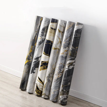 New Gilded Self-Adhesive Waterproof Anti-Static Thickened PVC Marble Geometric Wall Sticker Sound-Absorbing Entertainment