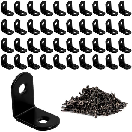 Corner Braces 40 Pieces 25x25mm Joint 90 Degree Angle Fastener for Wooden Furniture Bed Frame Cabinet Drawer Chair With Screws