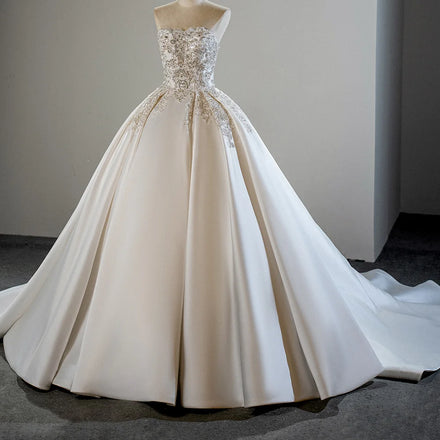 Jancember SFY234 Boho Strapless Lace Embroidery Wedding Bridal Dresses