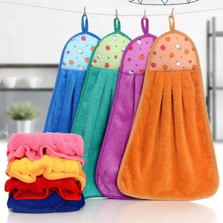 Factory Wholesale Quick Drying Coral Velvet Kitchen Towel 30-40cm Soft Absorbent Hook Hand Towel