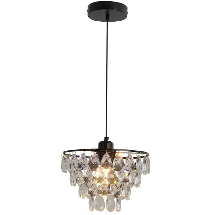 American Retro Crystal Chandelier Living Room Bedroom Entrance Simple Light Luxury Restaurant Lamp Room Creative Droplight