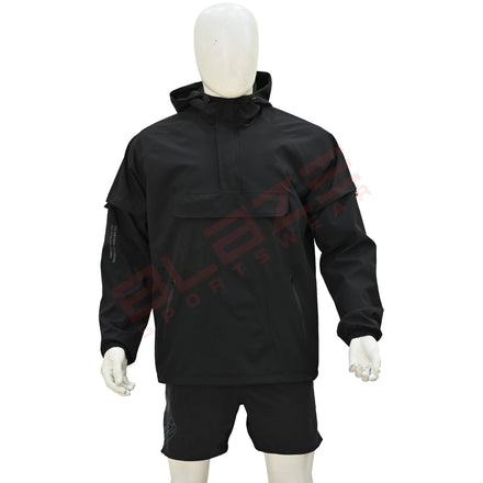2025 Custom Two-Piece Short Jacket Set Solid Pattern Windbreaker with Zip Nylon Polyester Streetwear Tracksuit
