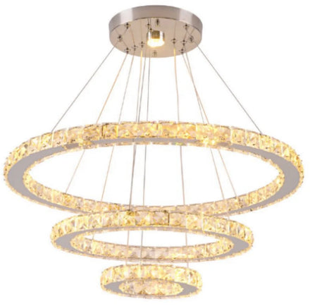 3 Ring Crystal Chandelier Pendant Light LED Lamparas Luxury Simple Living Room Dining Room Bedroom Lighting