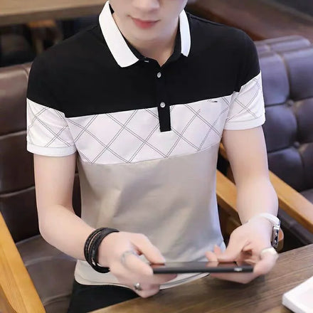Oem Customized logo Design T-shirt Short Sleeve Work Clothes 220g Contrast Color Lapel POLO Shirt