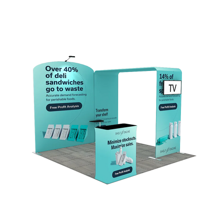 Portable Design Custom Aluminum Promotion Tables 10x10ft Exhibition Display Trade Show Booth