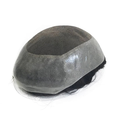 Ready Stock Wide PU Skin Australia Base Swiss Lace Natural Indian Human Hair Men Toupee