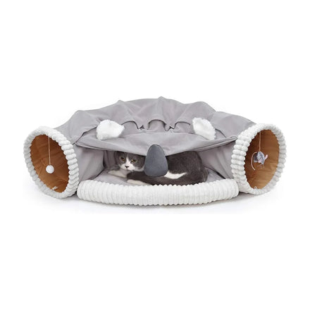 Kangdarpet Modern Wool 2-in-1 Foldable Cat Nest & Tunnel Eco-Friendly Home Use Pet Bed | Wholesale Collapsible Cat Toy