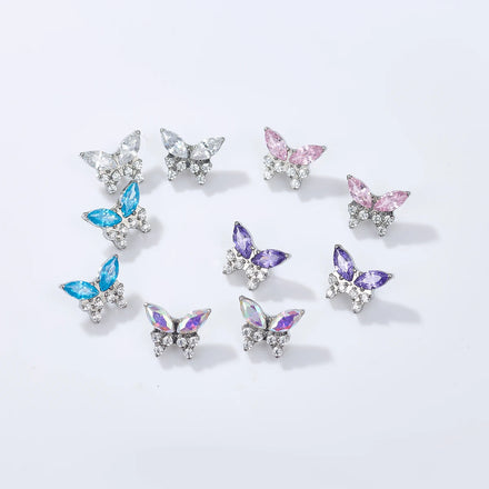 G23 Titanium Zircon Butterfly Titanium High Polished Piercing Jewelry Labret Jewelry Piercing Lip Ring