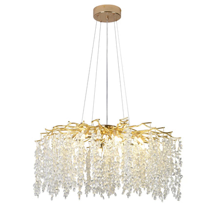 French Retro Luxury Vine Chandelier Advanced Hall Lamp Creative Twig Tassel Crystal Living Room Main Lamp