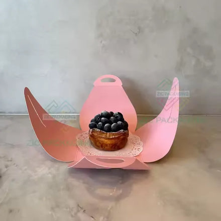 Best Selling Pink Handle Wholesale Bakery Packaging Cookie Packaging Sushi Dumpling Pancake Pastry Disposable Food Packaging